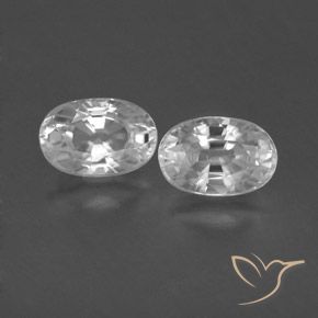 1.73ctw Naturel Blanc Zircon, ovale, VVS