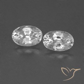 1.70ctw Naturel Blanc Zircon, ovale, VVS, Photo A