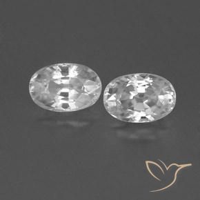 1.68ctw Naturel Blanc Zircon, ovale, VVS-VS