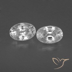 1.60ctw Naturel Blanc Zircon, ovale, VVS-VS