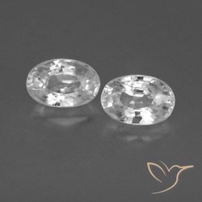 1.62ctw Naturel Blanc Zircon, ovale, VVS
