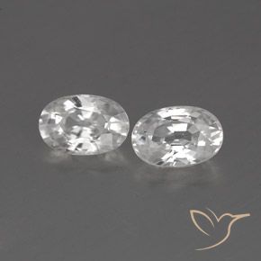 1.65ctw Naturel Blanc Zircon, ovale, VVS-VS