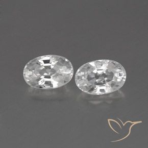 1.71ctw Naturel Blanc Zircon, ovale, VVS-VS