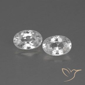 1.62ctw Naturel Blanc Zircon, ovale, VVS-VS