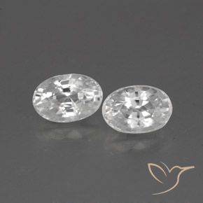 1.75ctw Naturel Blanc Zircon, ovale, VVS-VS