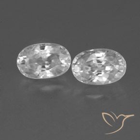1.66ctw Naturel Blanc Zircon, ovale, VVS-VS