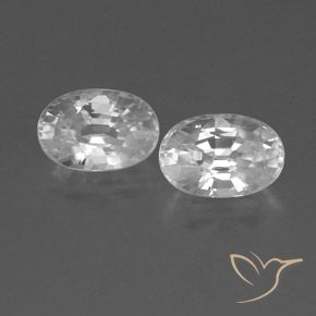 1.66ctw Naturel Blanc Zircon, ovale, VVS
