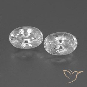 1.65ctw Naturel Blanc Zircon, ovale, VS