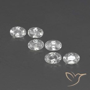 4.49ctw Naturel Blanc Zircon, ovale, VVS-VS