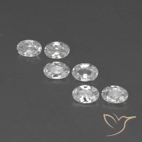 4.13ctw Naturel Blanc Zircon, ovale, VVS-VS