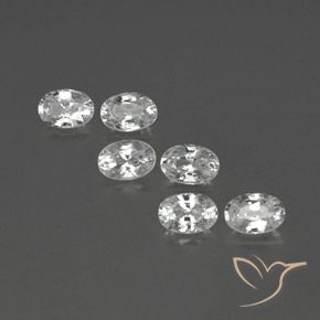 4.39ctw Naturel Blanc Zircon, ovale, VVS-VS