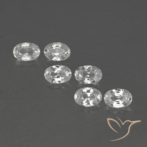 4.61ctw Naturel Blanc Zircon, ovale, VVS-VS