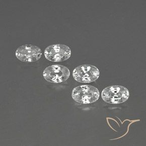 4.82ctw Naturel Blanc Zircon, ovale, VVS-VS