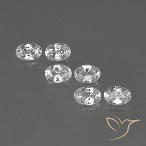 4.36ctw Naturel Blanc Zircon, ovale, VVS-VS