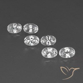 5.19ctw Naturel Blanc Zircon, ovale, VVS-VS