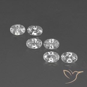 4.40ctw Naturel Blanc Zircon, ovale, VVS-VS