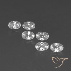 4.93ctw Naturel Blanc Zircon, ovale, VVS-VS