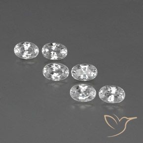 4.92ctw Naturel Blanc Zircon, ovale, VVS-VS