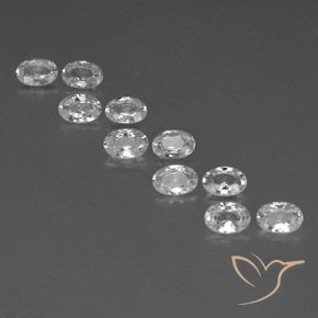 6.62ctw Naturel Blanc Zircon, ovale, VVS-VS