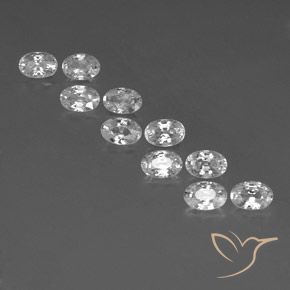 7.66ctw Naturel Blanc Zircon, ovale, VVS-VS
