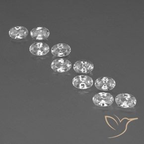 7.92ctw Naturel Blanc Zircon, ovale, VVS-VS