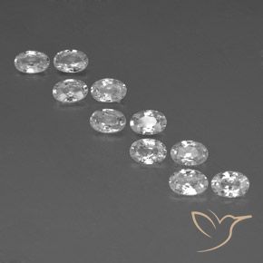 6.68ctw Naturel Blanc Zircon, ovale, VVS-VS