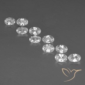 7.59ctw Naturel Blanc Zircon, ovale, VVS-VS