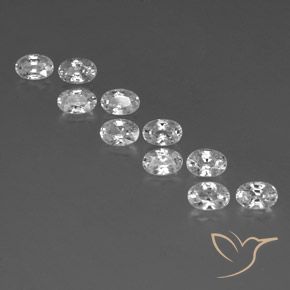 7.73ctw Naturel Blanc Zircon, ovale, VVS-VS