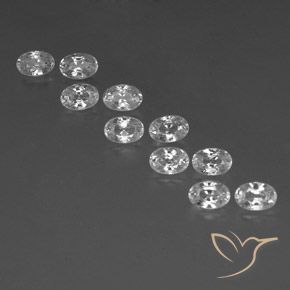 8.07ctw Naturel Blanc Zircon, ovale, VVS-VS