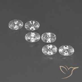5.08ctw Naturel Blanc Zircon, ovale, VVS-VS