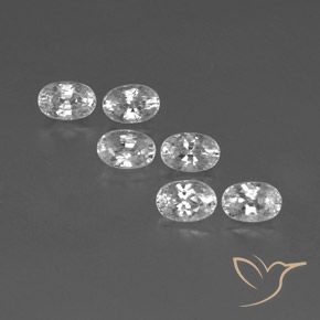 5.20ctw Naturel Blanc Zircon, ovale, VVS-VS