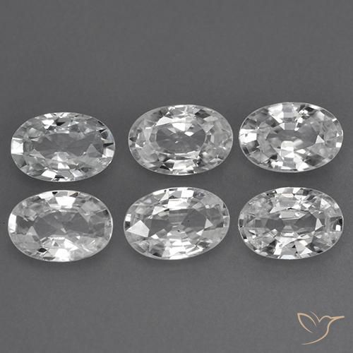 3.97ctw Naturel Blanc Zircon, ovale, VVS-VS