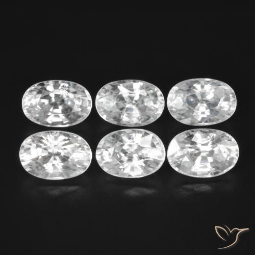 5.24ctw Naturel Blanc Zircon, ovale, VVS-VS