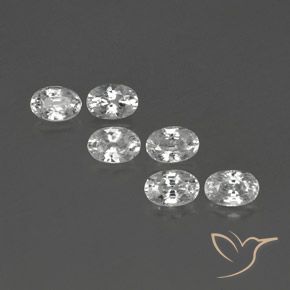 4.67ctw Naturel Blanc Zircon, ovale, VVS-VS