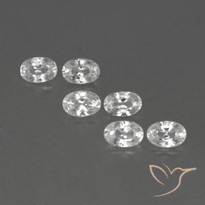 4.92ctw Naturel Blanc Zircon, ovale, VVS-VS