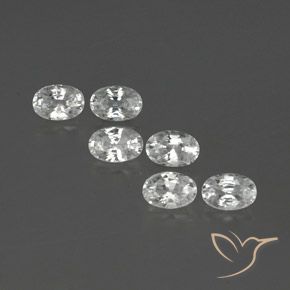 4.75ctw Naturel Blanc Zircon, ovale, VVS-VS
