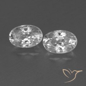 1.71ctw Naturel Blanc Zircon, ovale, VVS-VS