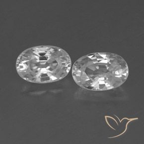 1.66ctw Naturel Blanc Zircon, ovale, VVS-VS