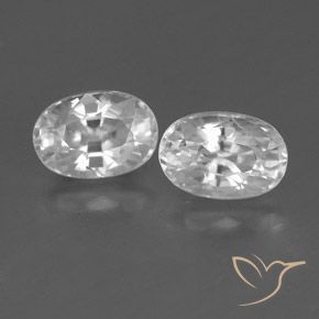 1.87ctw Naturel Blanc Zircon, ovale, VVS-VS