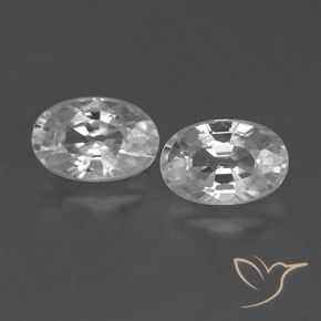 1.65ctw Naturel Blanc Zircon, ovale, VVS-VS