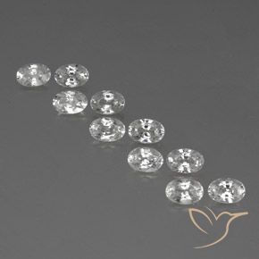 7.55ctw Naturel Blanc Zircon, ovale, VVS-VS
