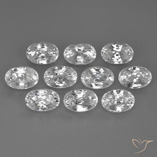 8.33ctw Naturel Blanc Zircon, ovale, VVS-VS