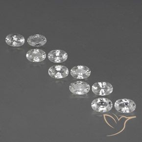 7.74ctw Naturel Blanc Zircon, ovale, VVS-VS