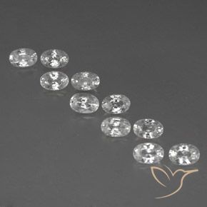 7.78ctw Naturel Blanc Zircon, ovale, VVS-VS