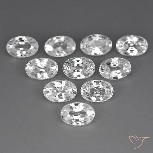 7.43ctw Naturel Blanc Zircon, ovale, VVS-VS