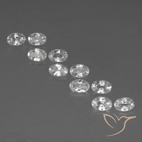 7.50ctw Naturel Blanc Zircon, ovale, VVS-VS