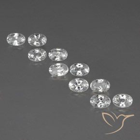 8.09ctw Naturel Blanc Zircon, ovale, VVS-VS