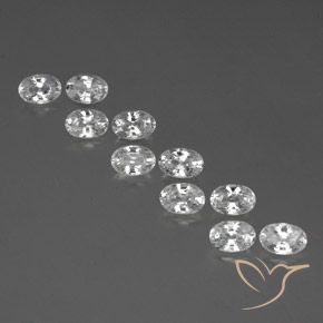 7.64ctw Naturel Blanc Zircon, ovale, VVS-VS