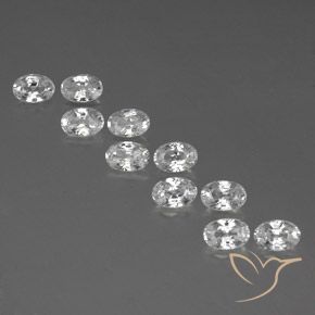 7.60ctw Naturel Blanc Zircon, ovale, VVS-VS