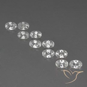 8.15ctw Naturel Blanc Zircon, ovale, VVS-VS